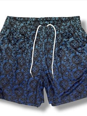 Royal Multi Blue/Black  Mesh Shorts NWOT SMALL